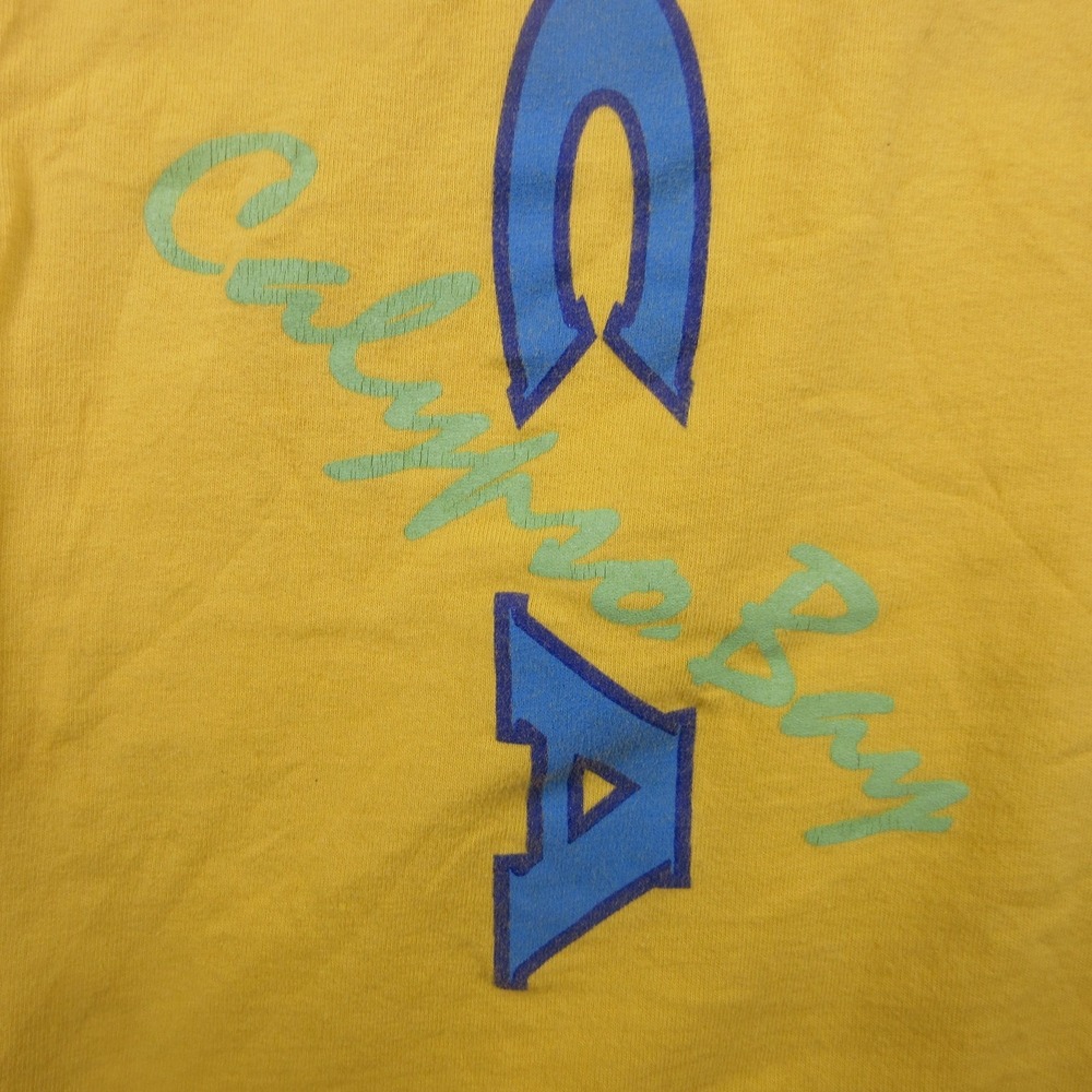 Y2K Vintage Nautica Shirt Mens 2XL Yellow Calypso Bay Vertical Logo Made USA 90s - Picture 4 of 10